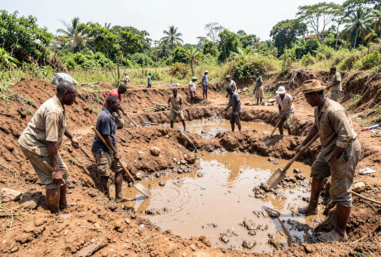 Un site d'orpaillage artisanal dans l'intérieur du pays. (Photo d'illustration)
